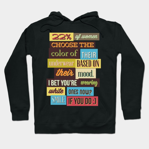 22% Of Women Choose The Color Of Their Underwear Based On Their Mood - Typography Hoodie by DasuTee